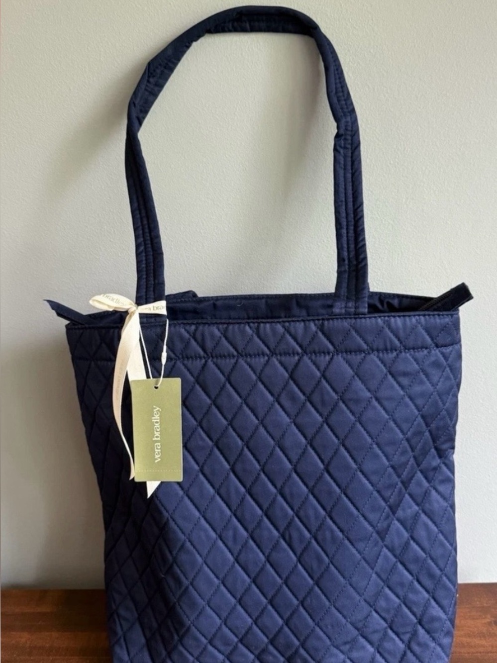 VERA BRADLEY Small Original Zip Tote-Peacoat Blue - Picture 6 of 6